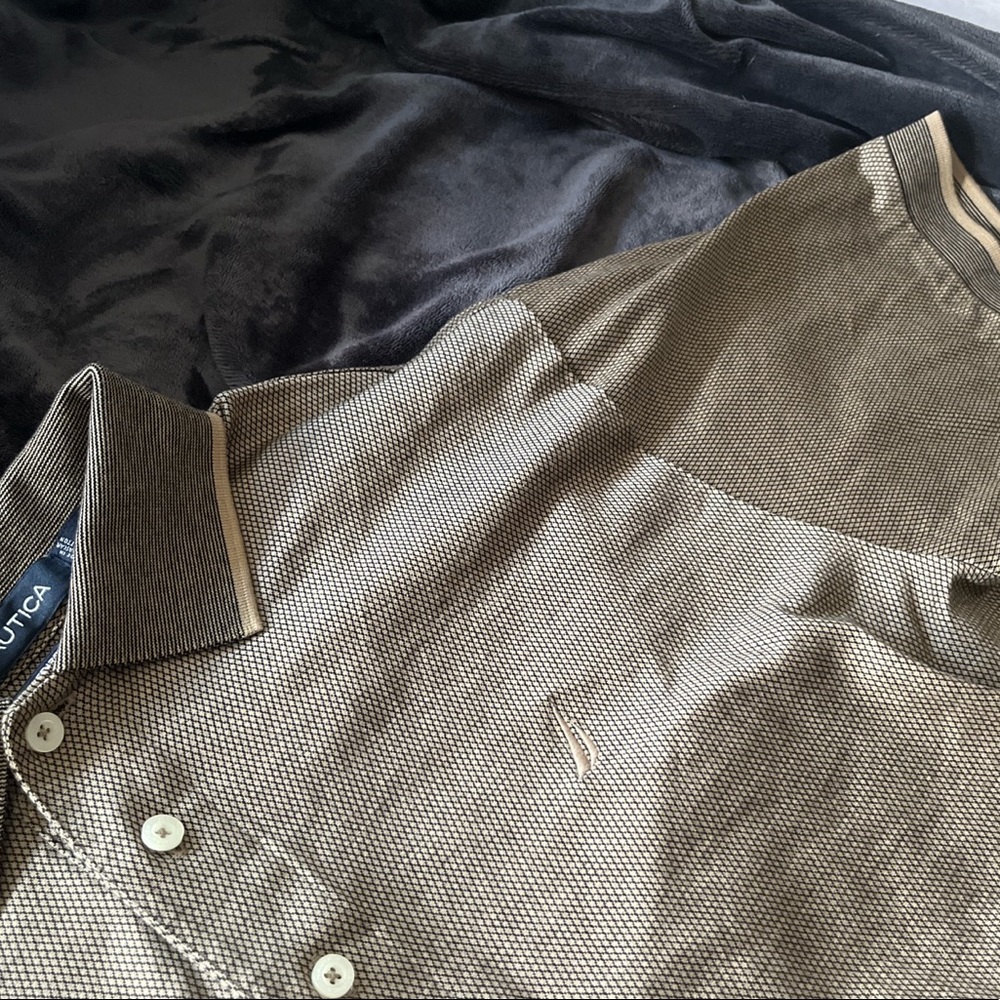 Vintage Nautica Sailing Golfing Polo Dope Gold Color with Embroidered Logo